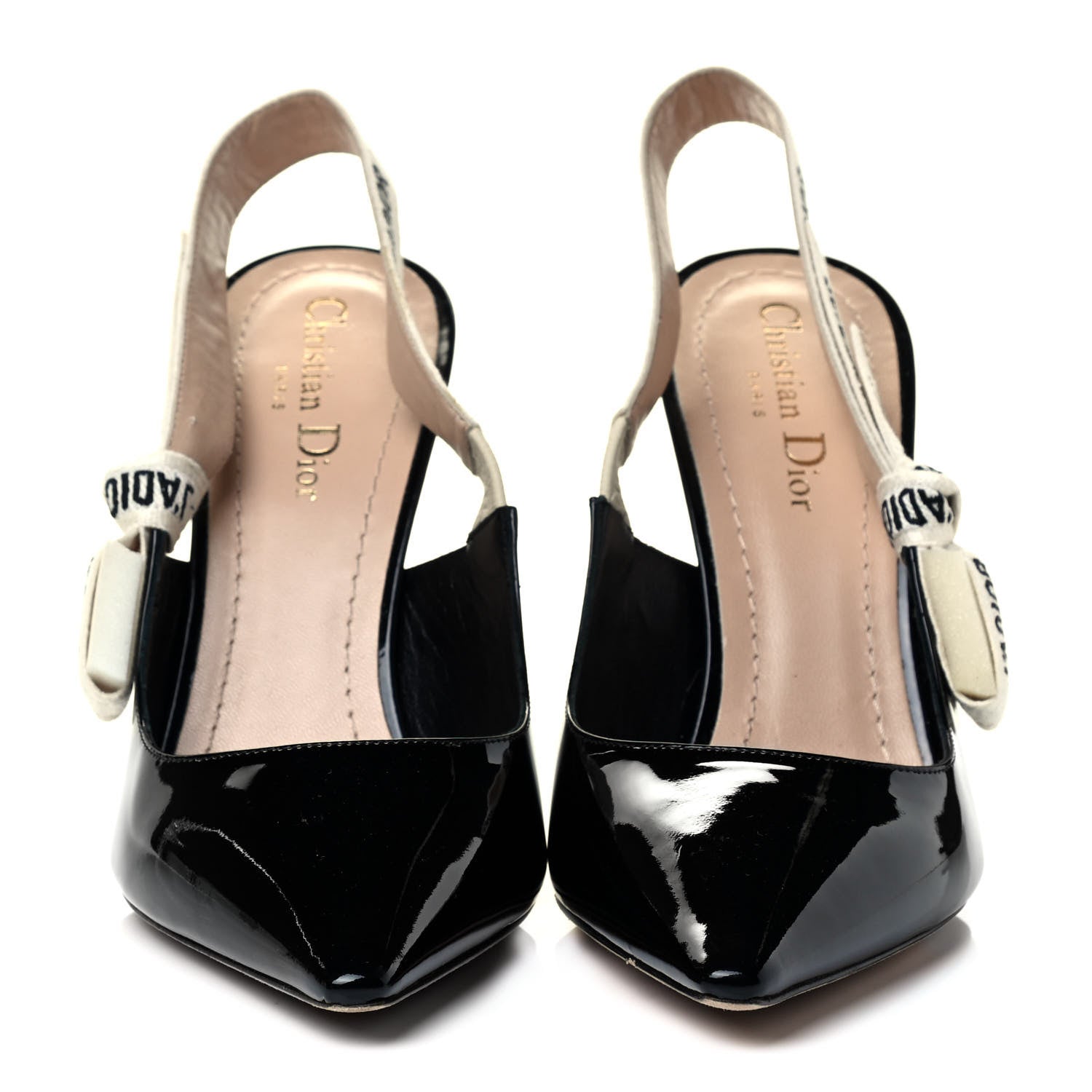 Christian Dior Patent Ribbon J'Adior Slingback 100mm Pumps 40 Black 2 of 7