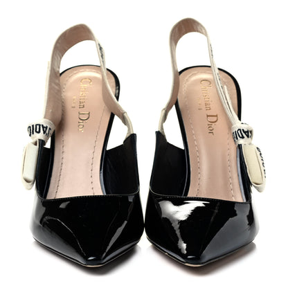 Christian Dior Patent Ribbon J'Adior Slingback 100mm Pumps 40 Black 2 of 7