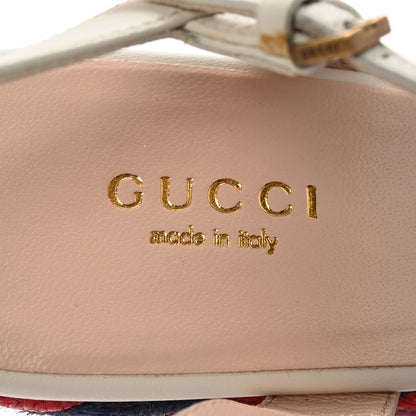 Gucci Lifford Calfskin GG Marmont Platform 35/120mm Espadrille Wedges 37 Mystic White 8 of 8