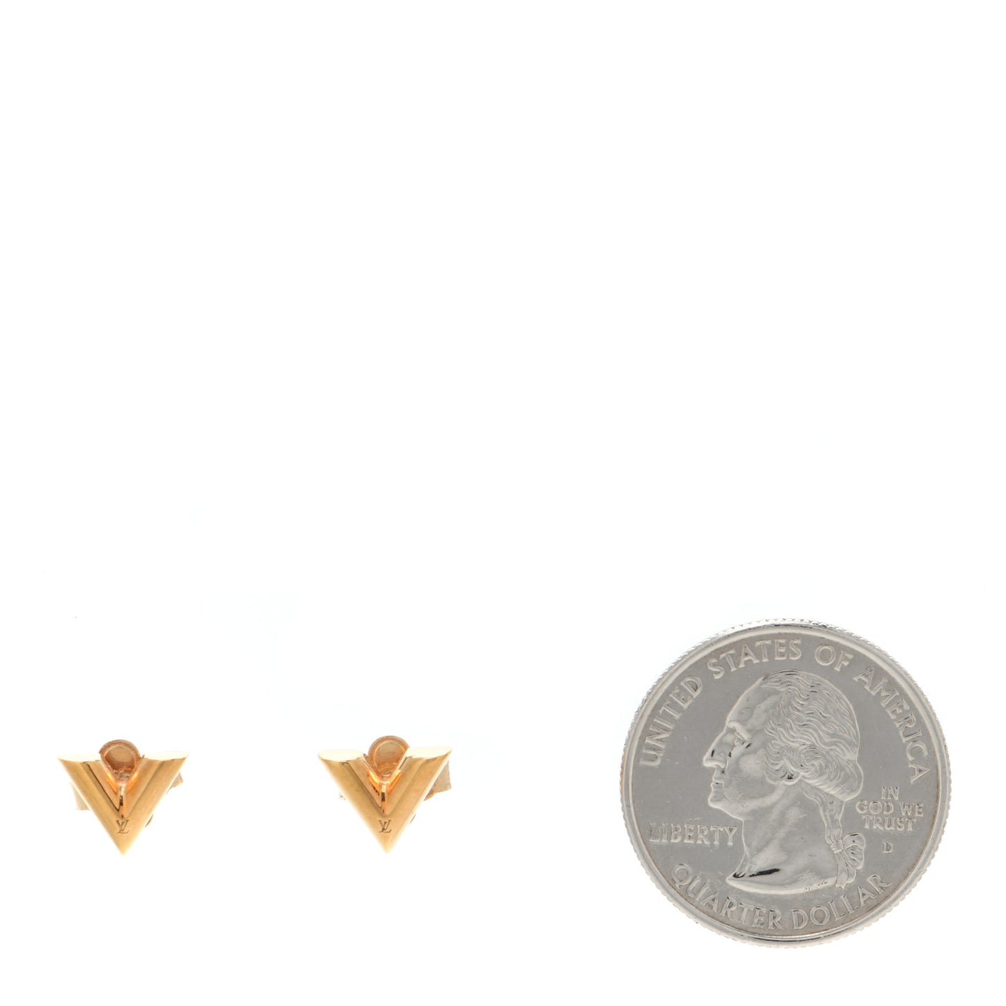 Brass Essential V Stud Earrings Gold