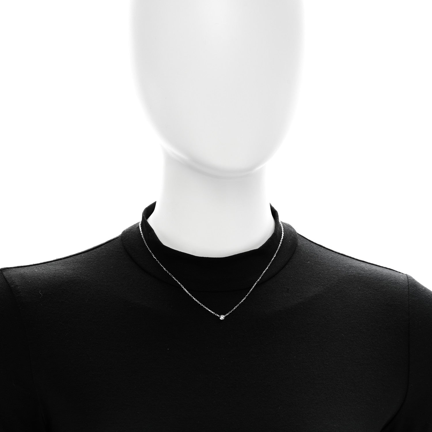 Cartier 18K White Gold Diamond SM D'Amour Pendant Necklace 2 of 6
