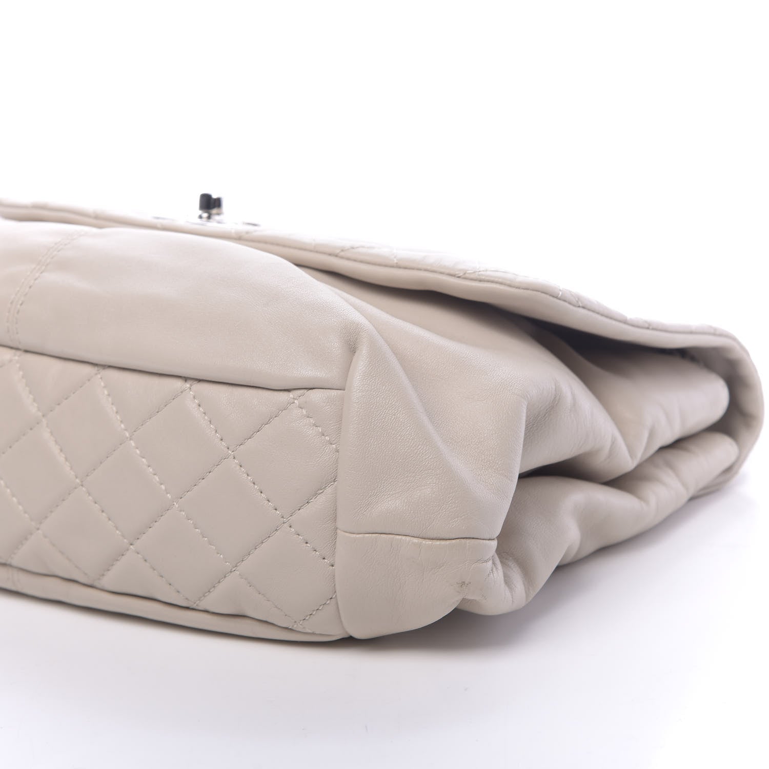 Chanel Calfskin Quilted Large Trianon Messenger Flap Light Beige 9 of 11