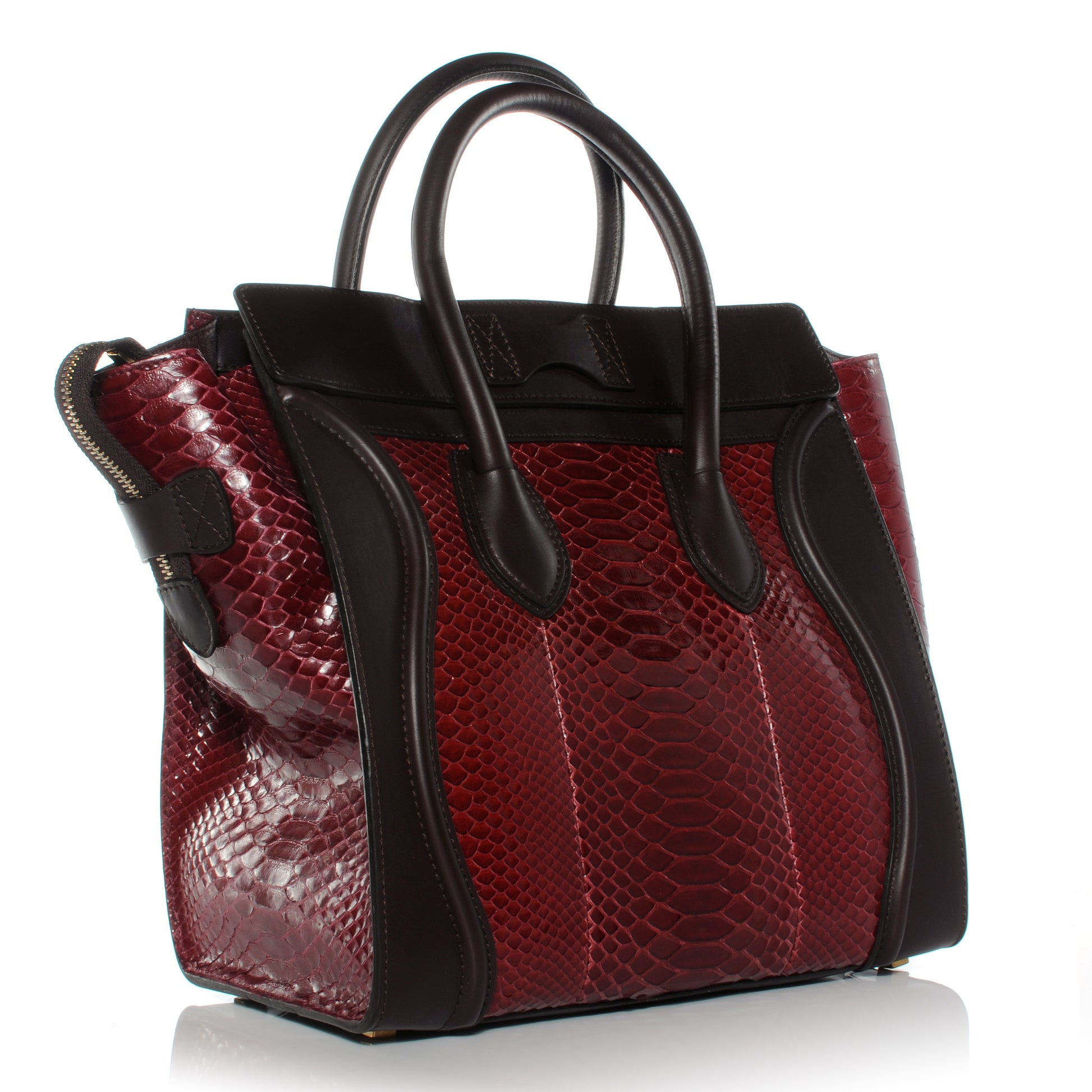 Celine Python Mini Luggage Burgundy 3 of 10