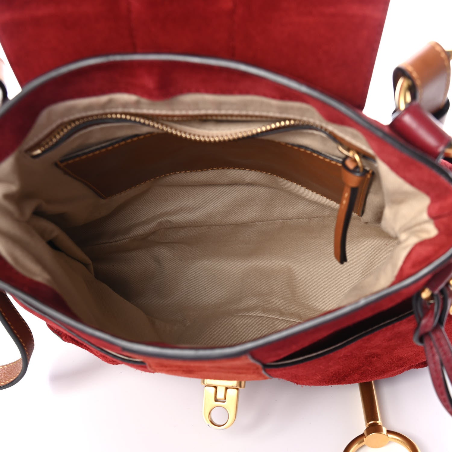 Chloe Suede Small Lexa Shoulder Bag Sienna Red 4 of 4