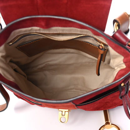 Chloe Suede Small Lexa Shoulder Bag Sienna Red 4 of 4