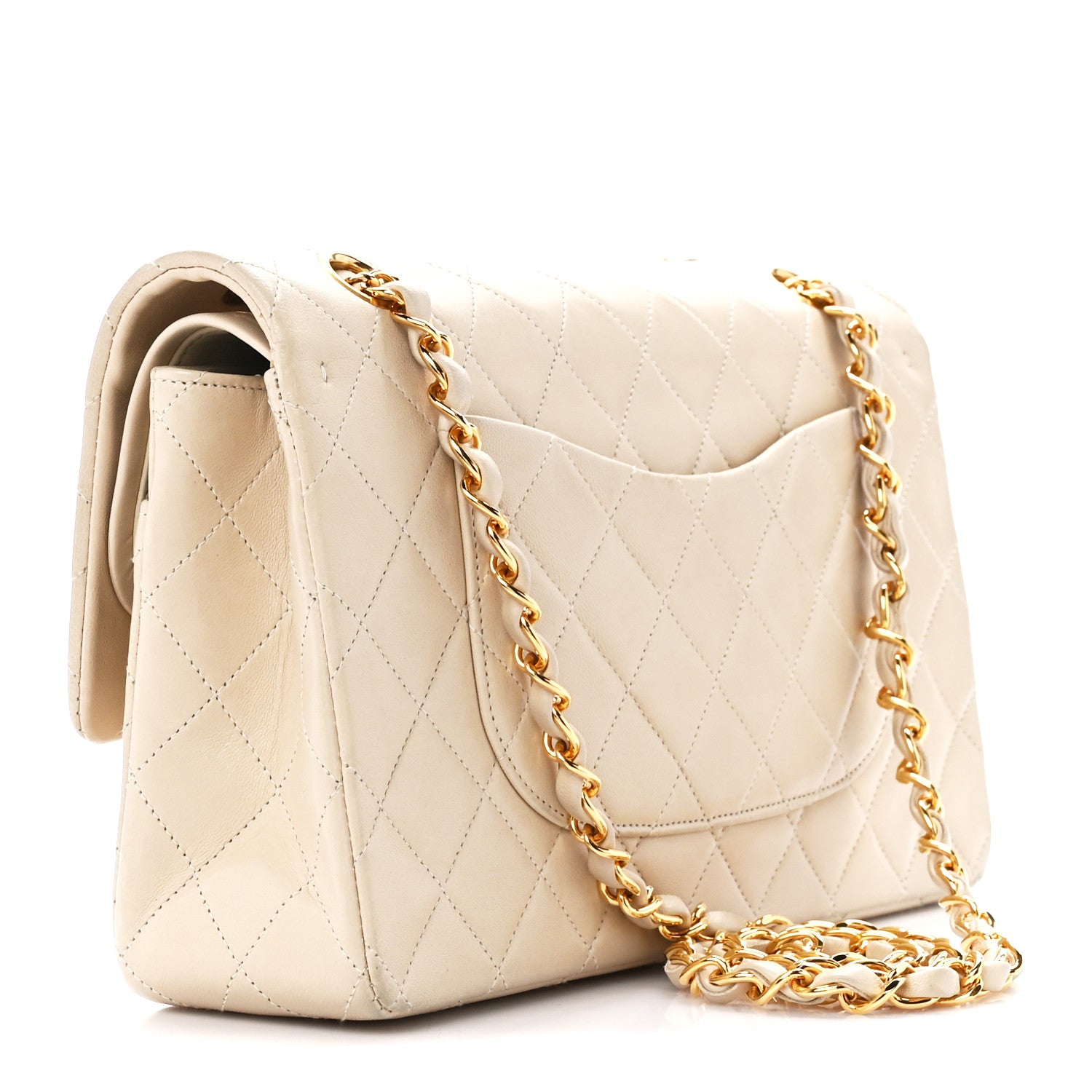 Chanel Lambskin Quilted Medium Double Flap Beige 3 of 11