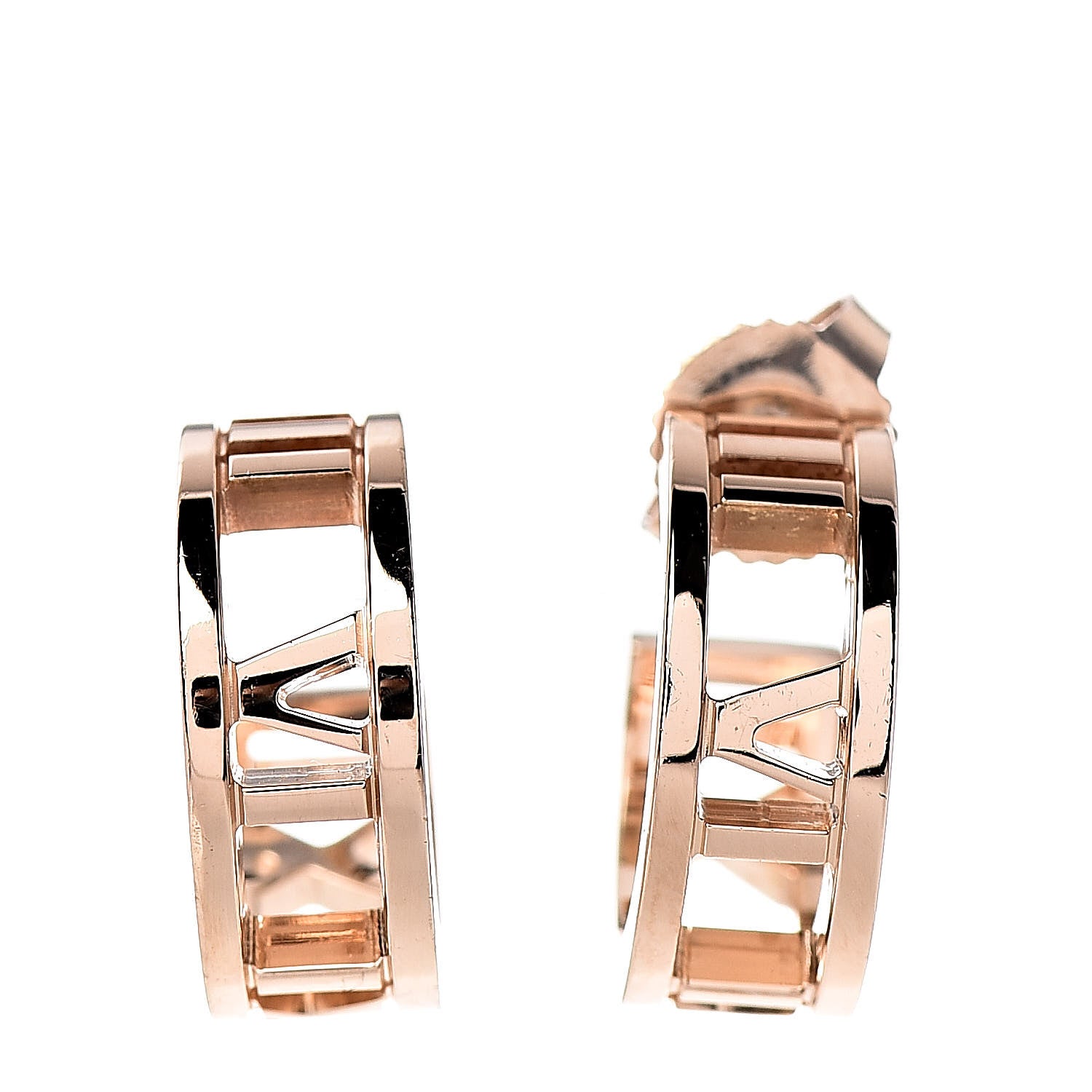 Tiffany 18K Rose Gold Mini Atlas Hoop Earrings 1 of 3