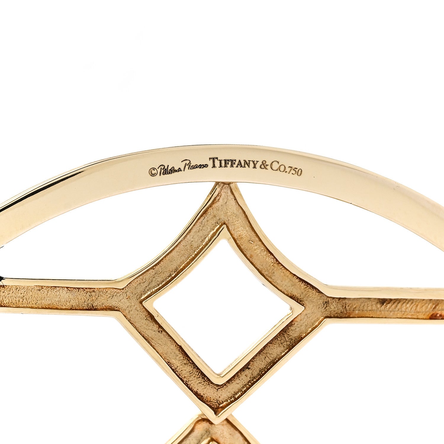 Tiffany 18K Yellow Gold Paloma Picasso Zellige Medallion Pendant Cord Necklace 5 of 5