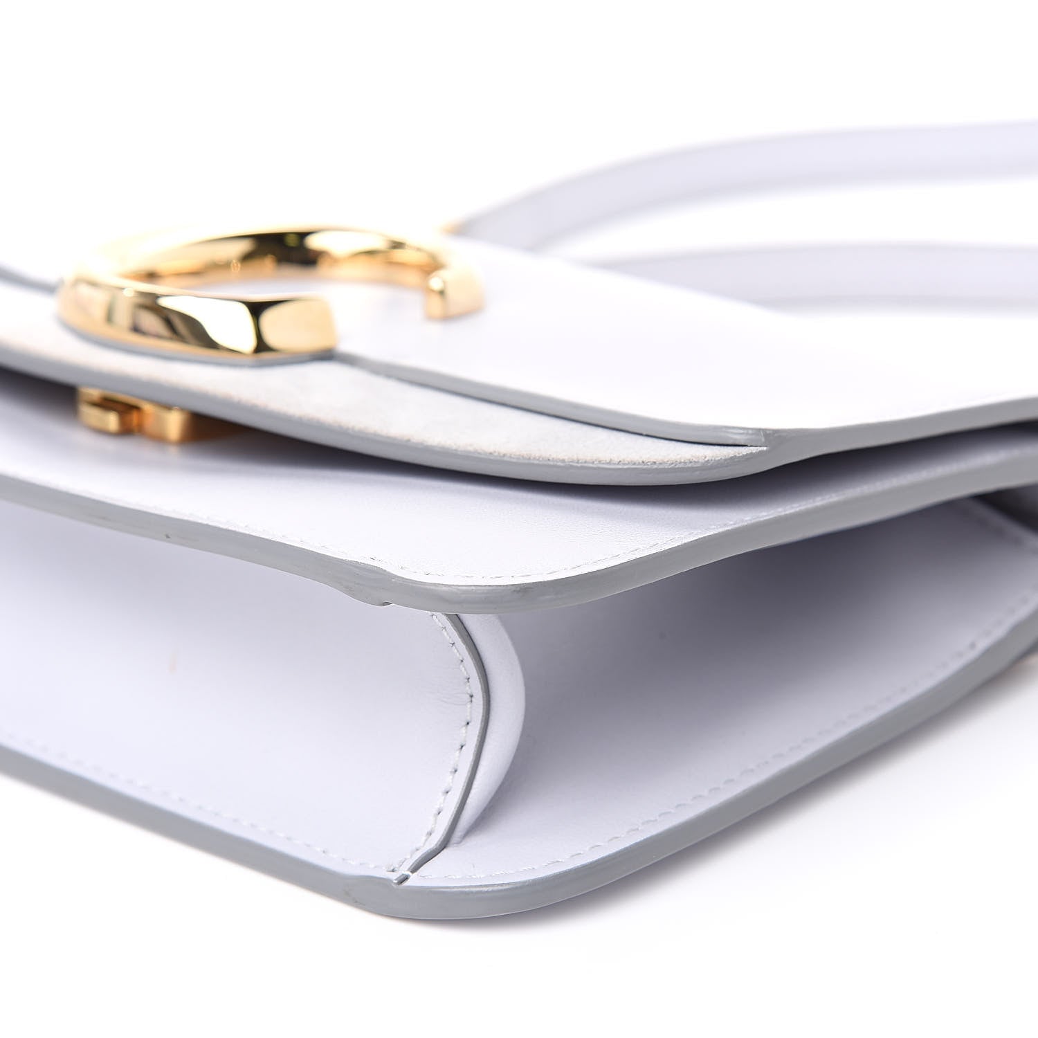 Chloe Calfskin Suede C Clutch With Chain Light Cloud 9 of 11