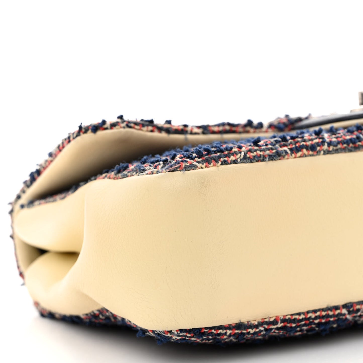 Tweed Quilted Medium Single Flap Blue Multicolor