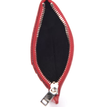Saint Laurent Grained Calfskin 5 Fragments Zip Pouch Card Holder New Red 4 of 8