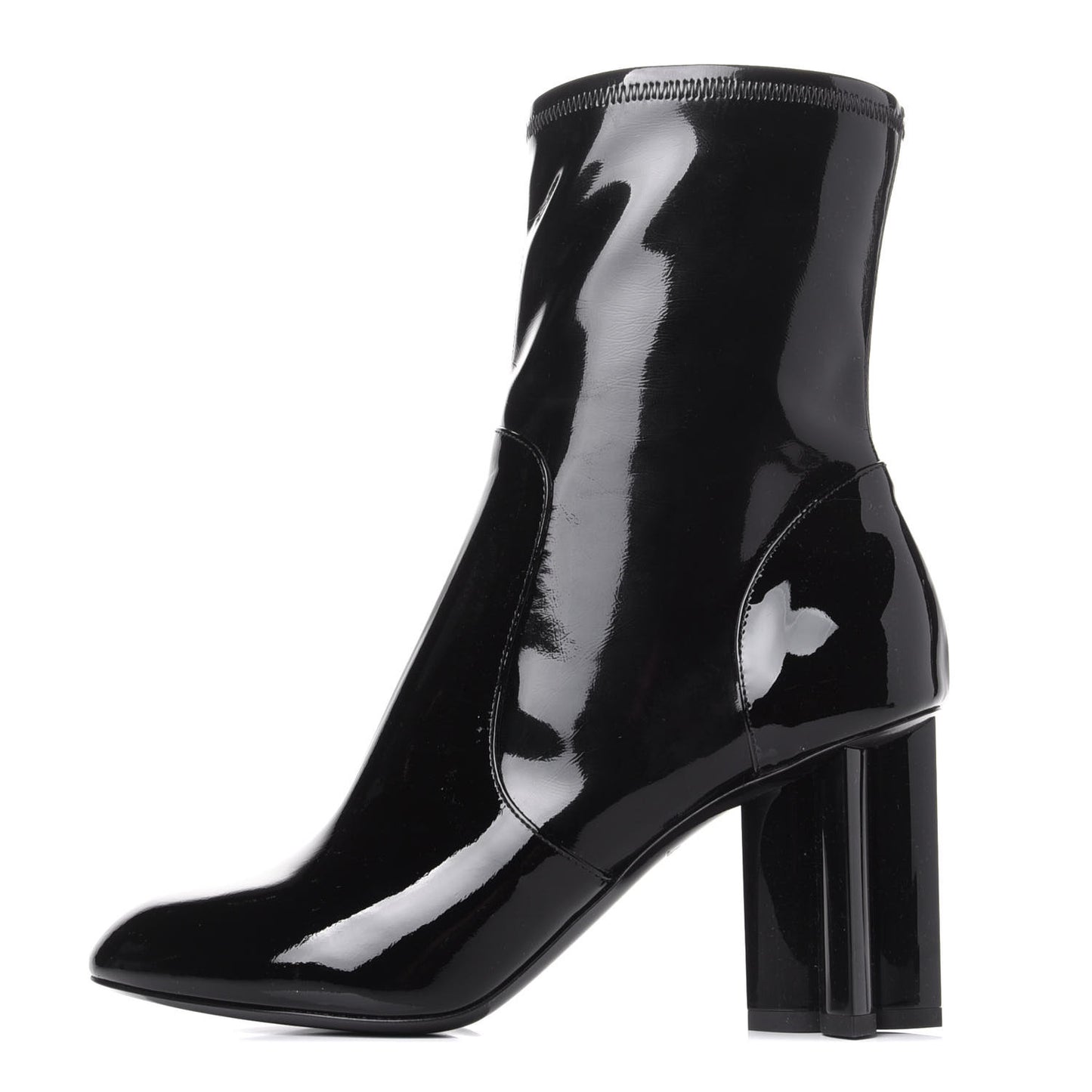 Patent Silhouette Ankle Boots 38.5 Black
