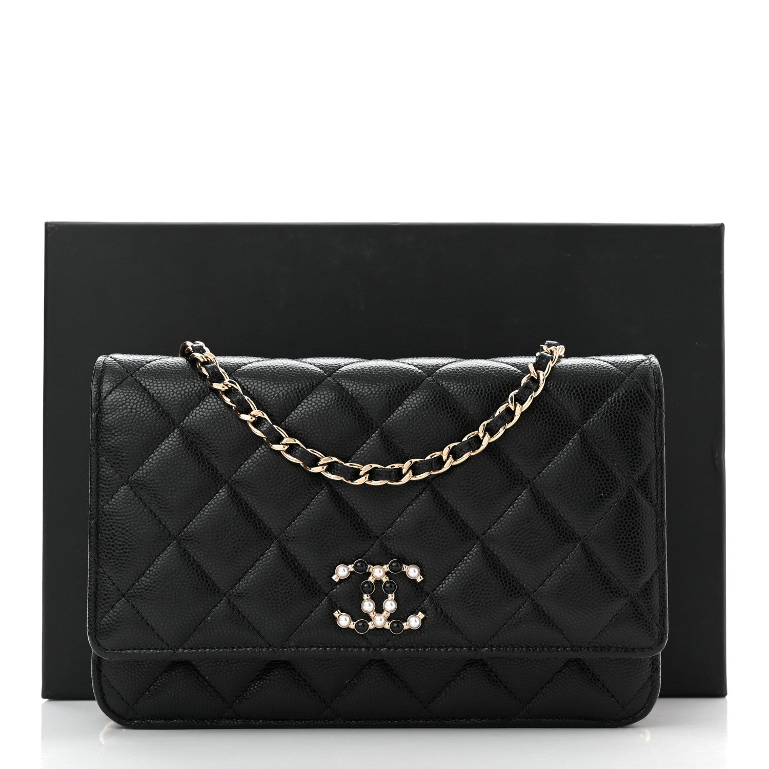 Chanel Caviar Quilted Coco Candy Wallet On Chain WOC Black 12 of 12