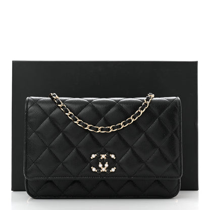 Chanel Caviar Quilted Coco Candy Wallet On Chain WOC Black 12 of 12