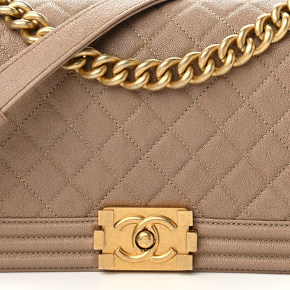Chanel Caviar Quilted Medium Boy Flap Beige 8 of 10