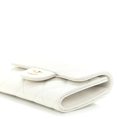 Chanel Caviar Quilted Flap Card Holder Wallet White 10 of 10