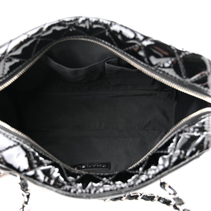 Chanel Patent Quilted Bowler Bag Black 5 of 10