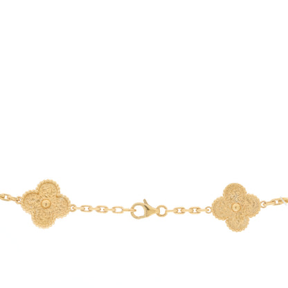 Van Cleef & Arpels 18K Yellow Gold 10 Motifs Vintage Alhambra Necklace 4 of 7
