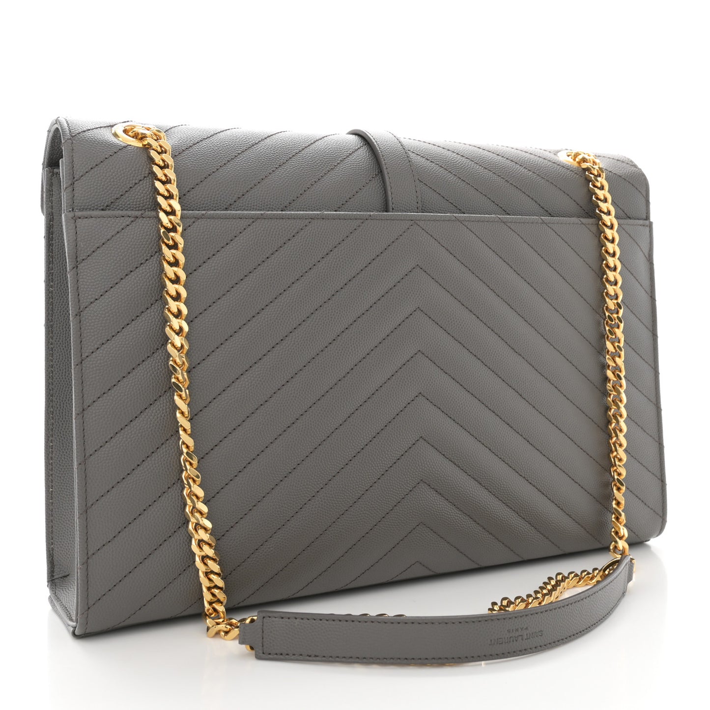 Grain De Poudre Matelasse Chevron Large Monogram Satchel Earth