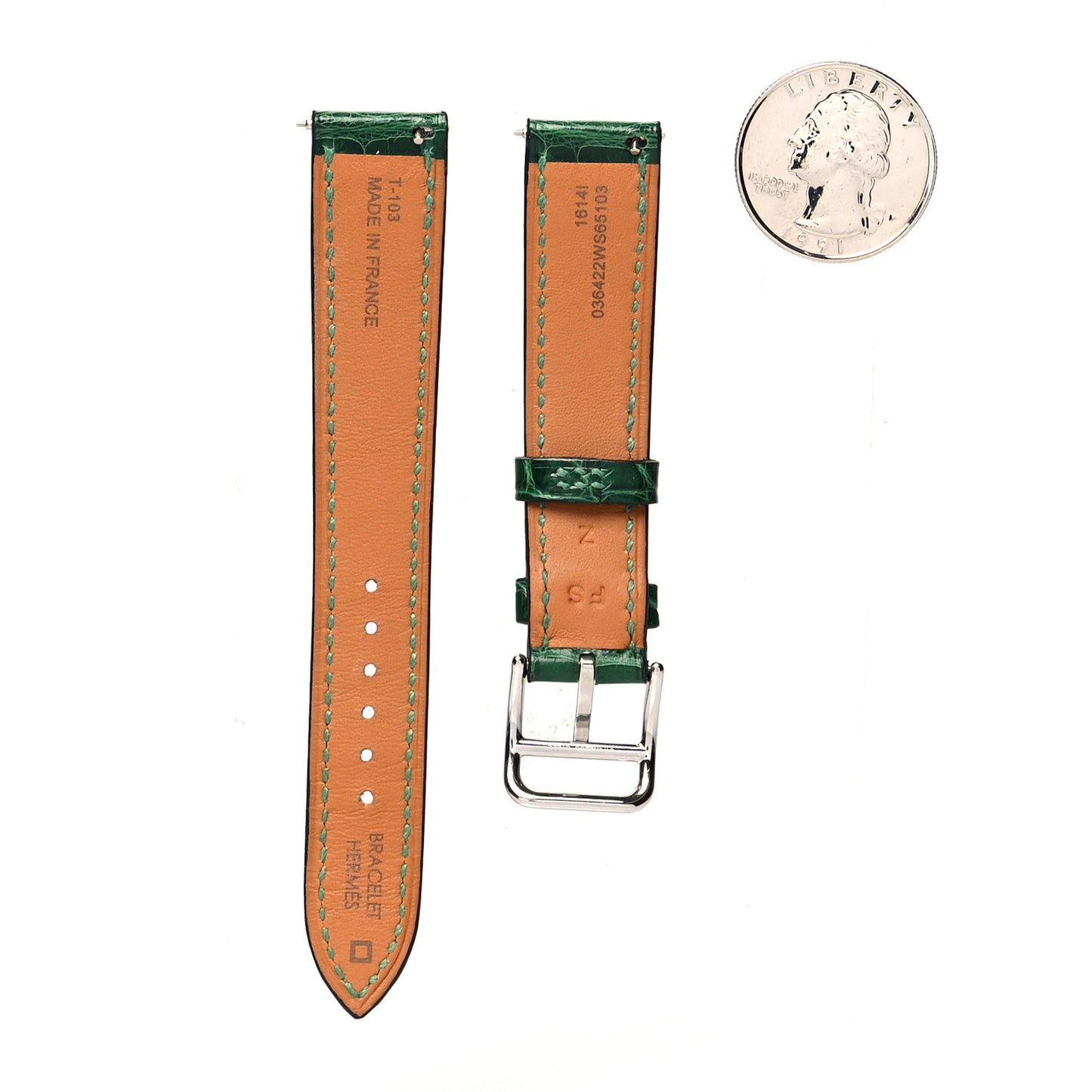 Shiny Alligator Heure H 21mm Watch Strap Vert Moyen