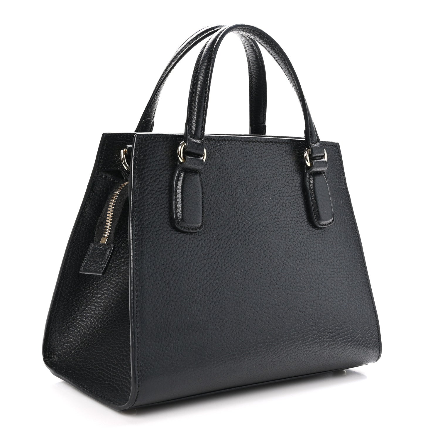 Gucci Pebbled Calfskin Medium Soho Top Handle Satchel Black 3 of 10