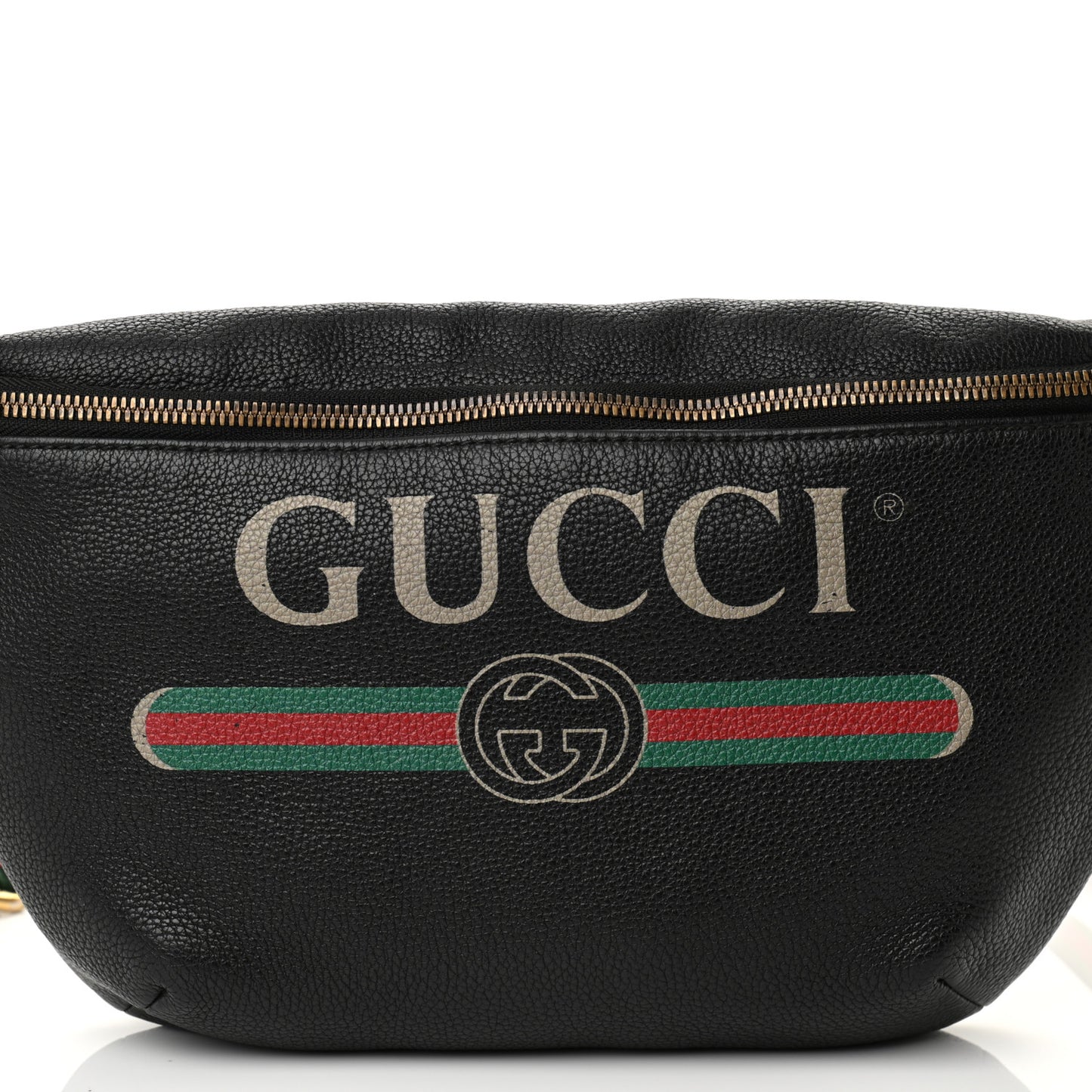 Grained Calfskin Logo Belt Bag Black