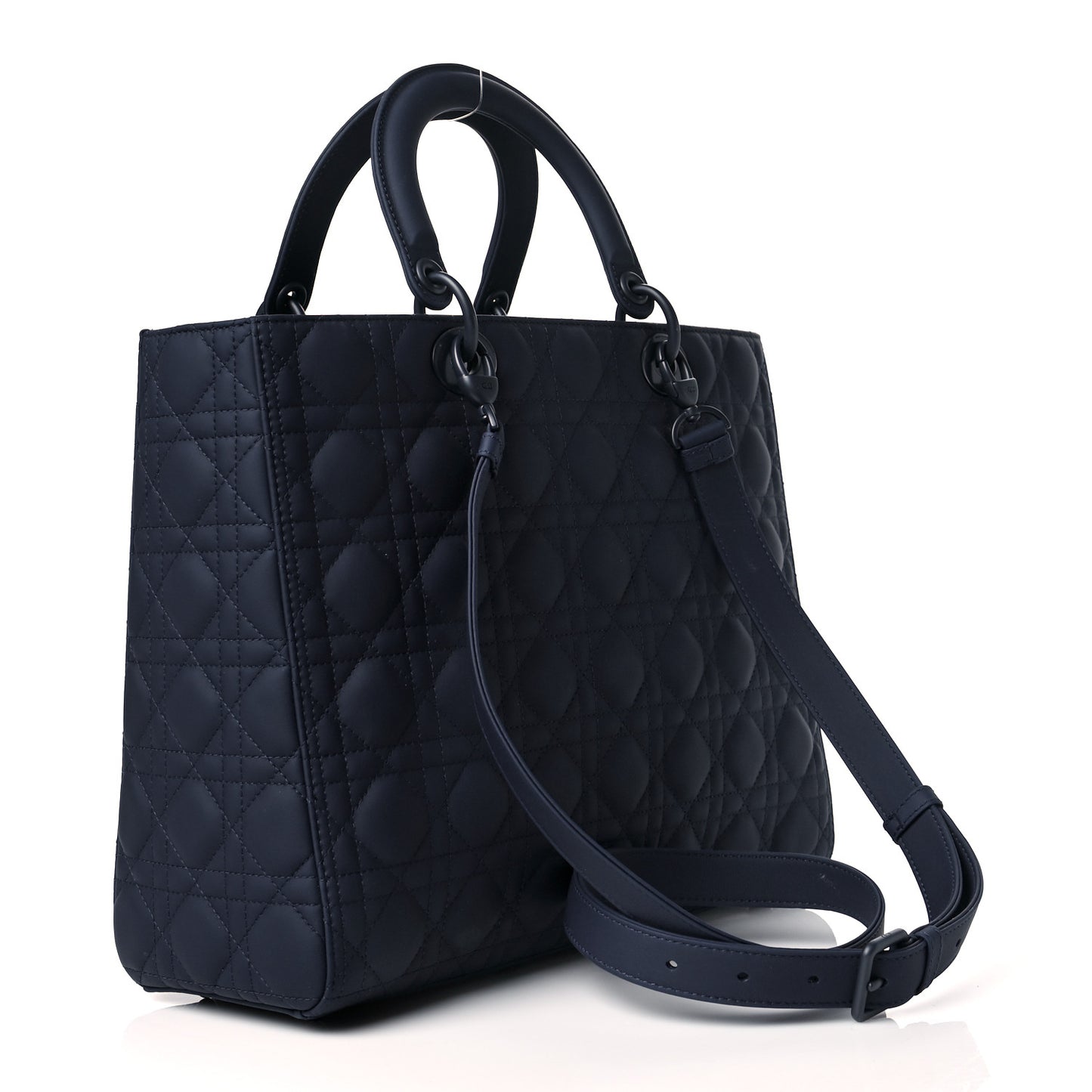 Ultra Matte Calfskin Cannage Large Lady Dior Blue