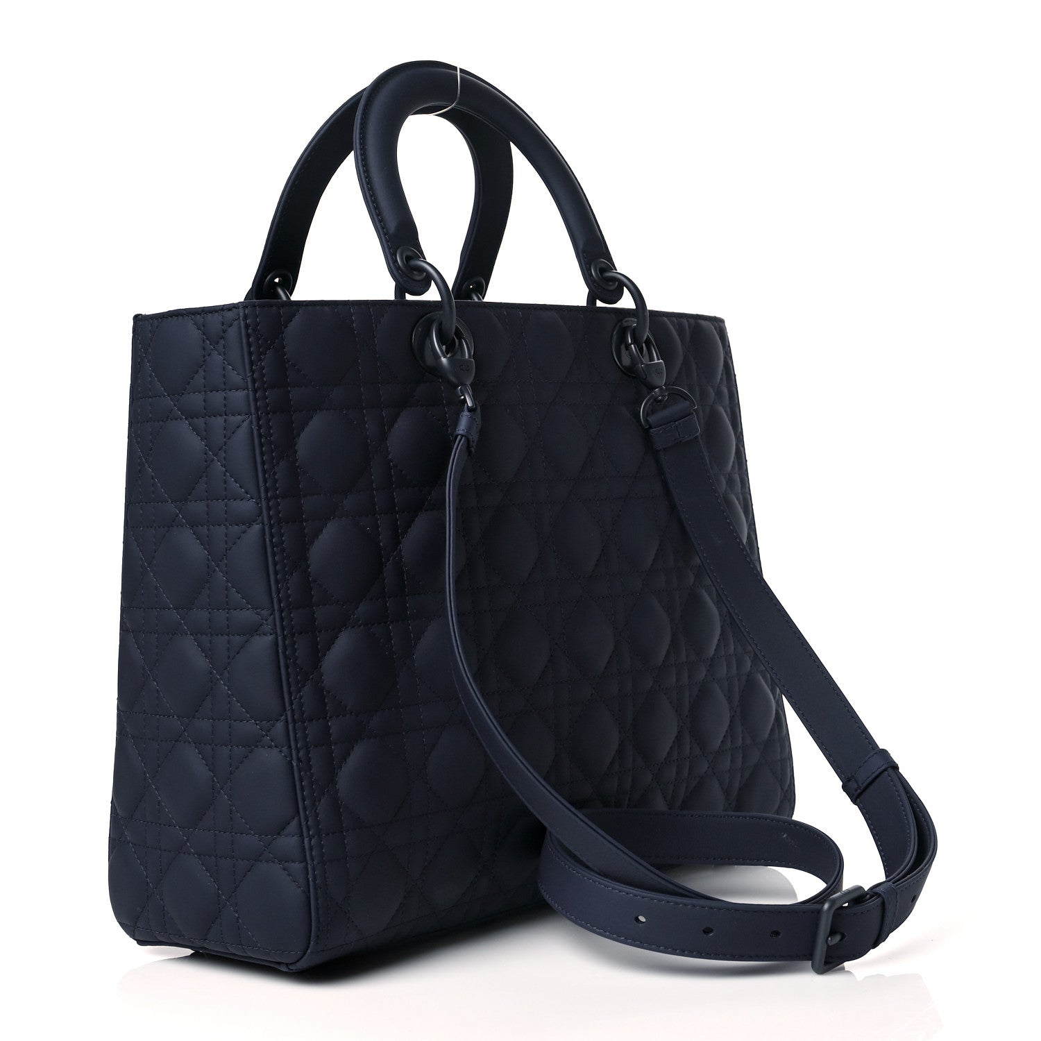 Christian Dior Ultra Matte Calfskin Cannage Large Lady Dior Blue 3 of 10