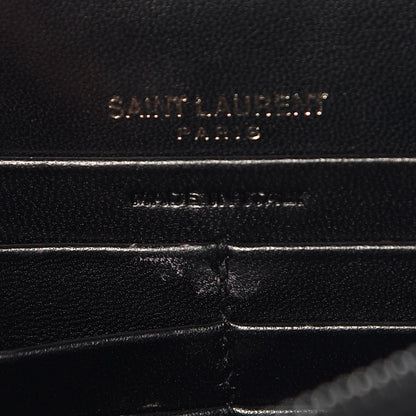 Saint Laurent Velvet Crystal Monogram Kate Tassel Chain Wallet Black 6 of 13