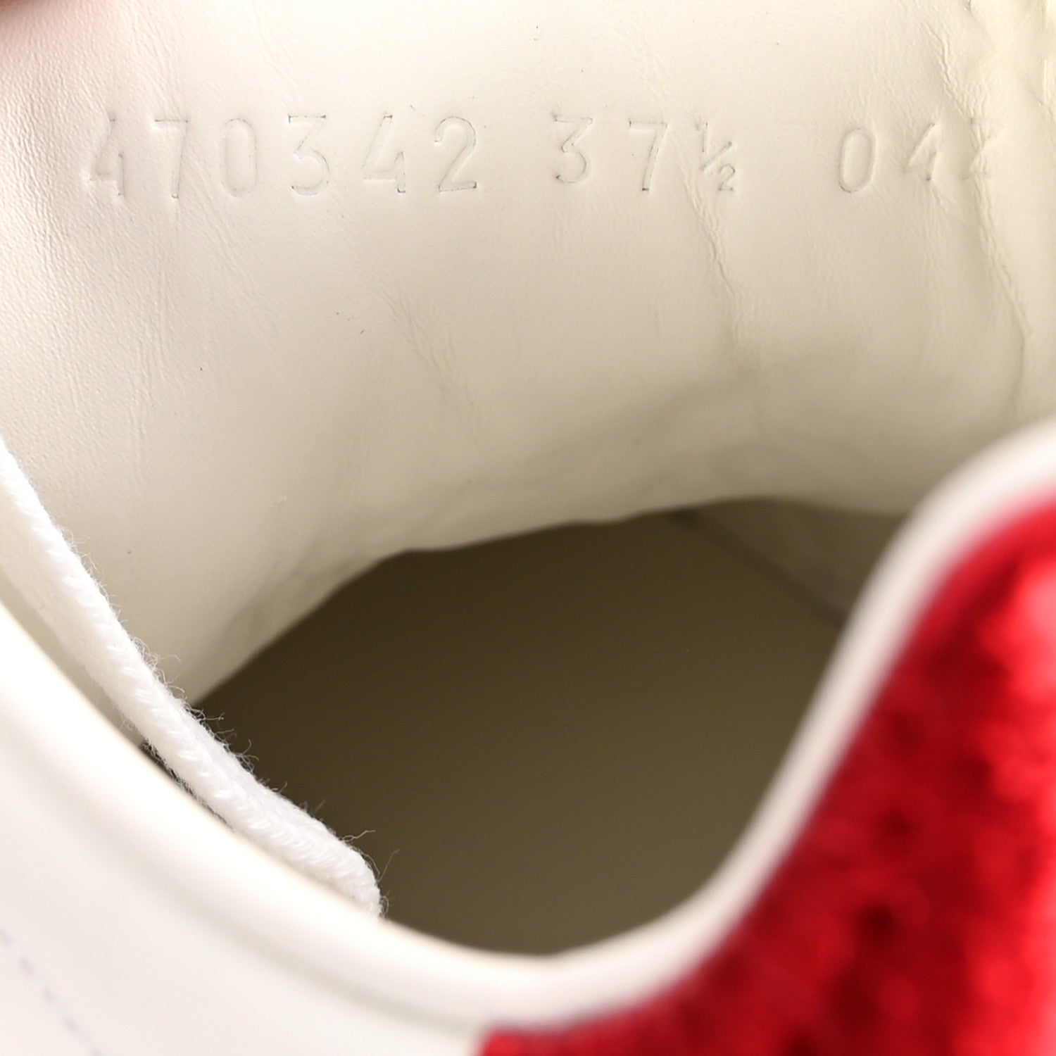 Gucci Calfskin Ayers Web Blind For Love Embroidered Womens Ace Sneakers 37.5 White 10 of 11