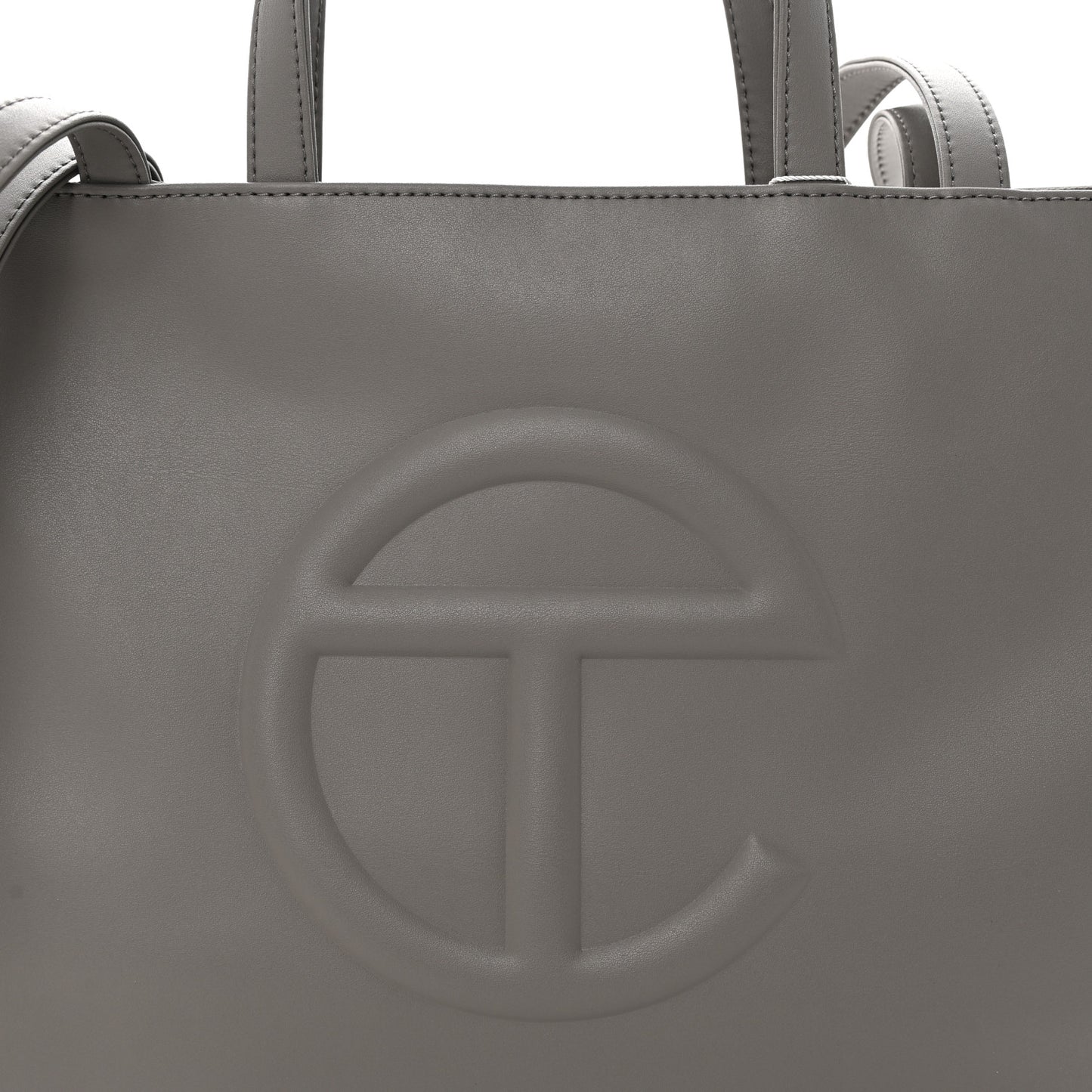 Vegan Leather Medium Shopping Bag Grey