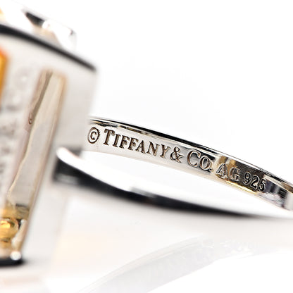 Tiffany Sterling Silver Citrine Sparklers Cocktail Ring 53 6.5 4 of 5