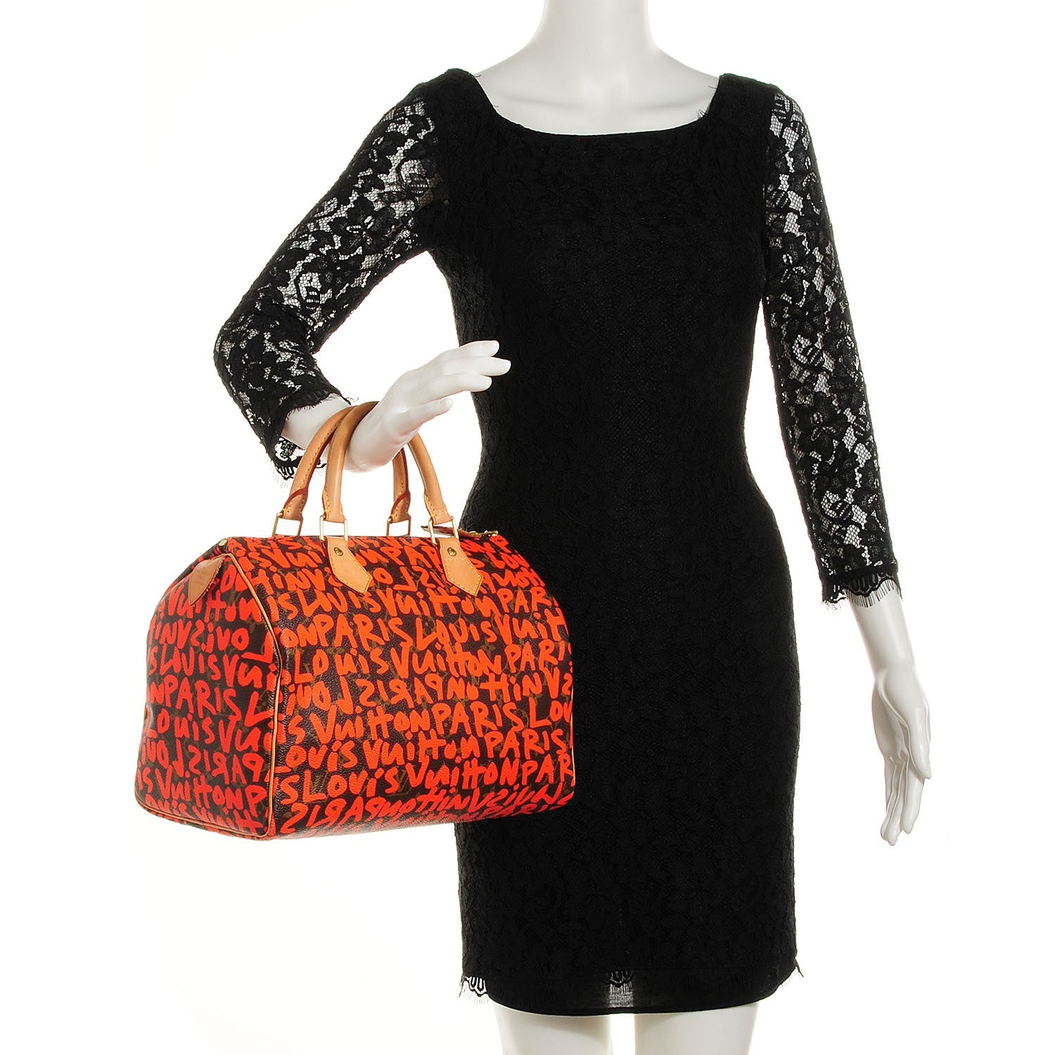 Louis Vuitton Monogram Graffiti Speedy 30 Orange 2 of 7