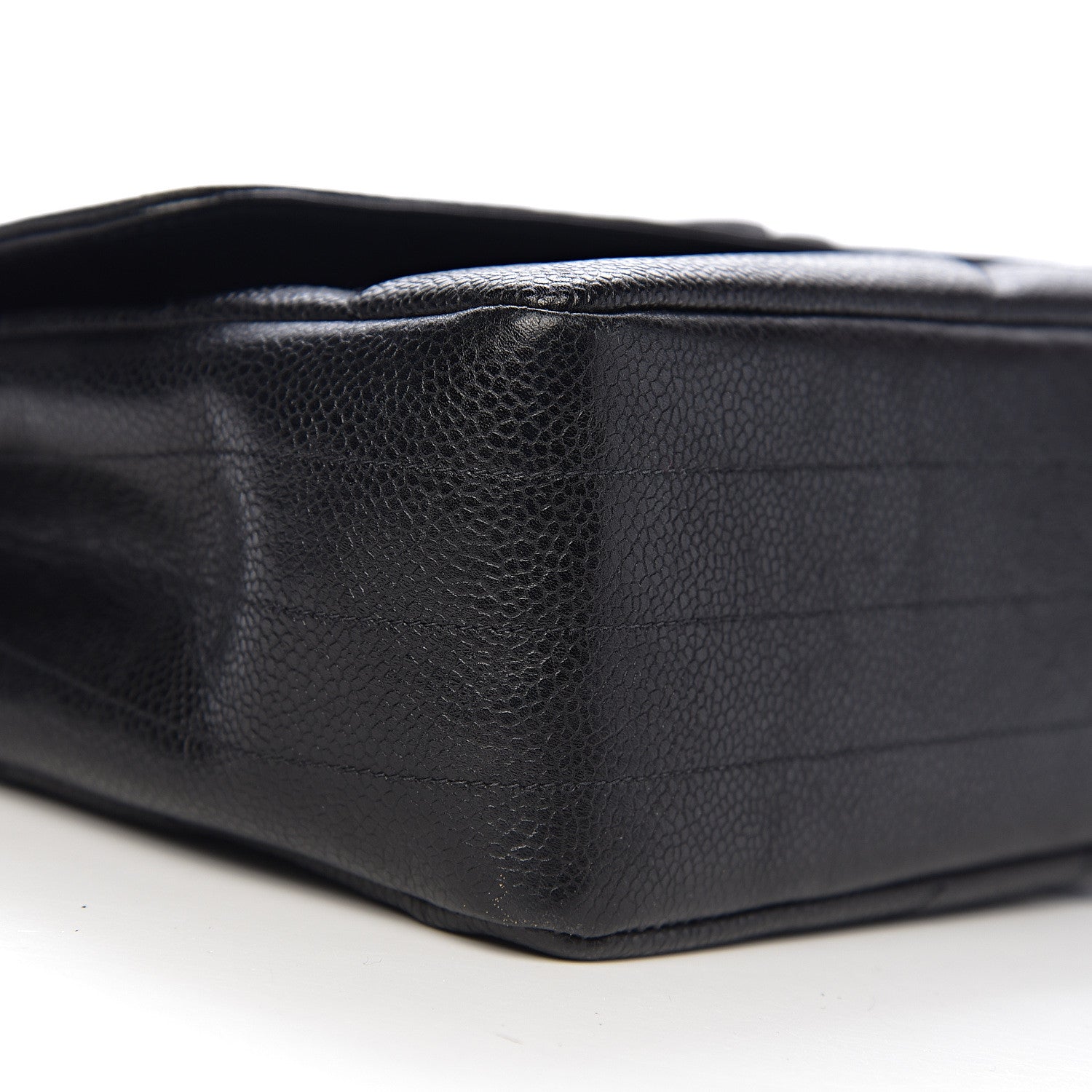 Chanel Caviar Diagonal Quilted Jumbo Single Flap Black 8 of 10