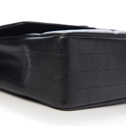 Chanel Caviar Diagonal Quilted Jumbo Single Flap Black 8 of 10