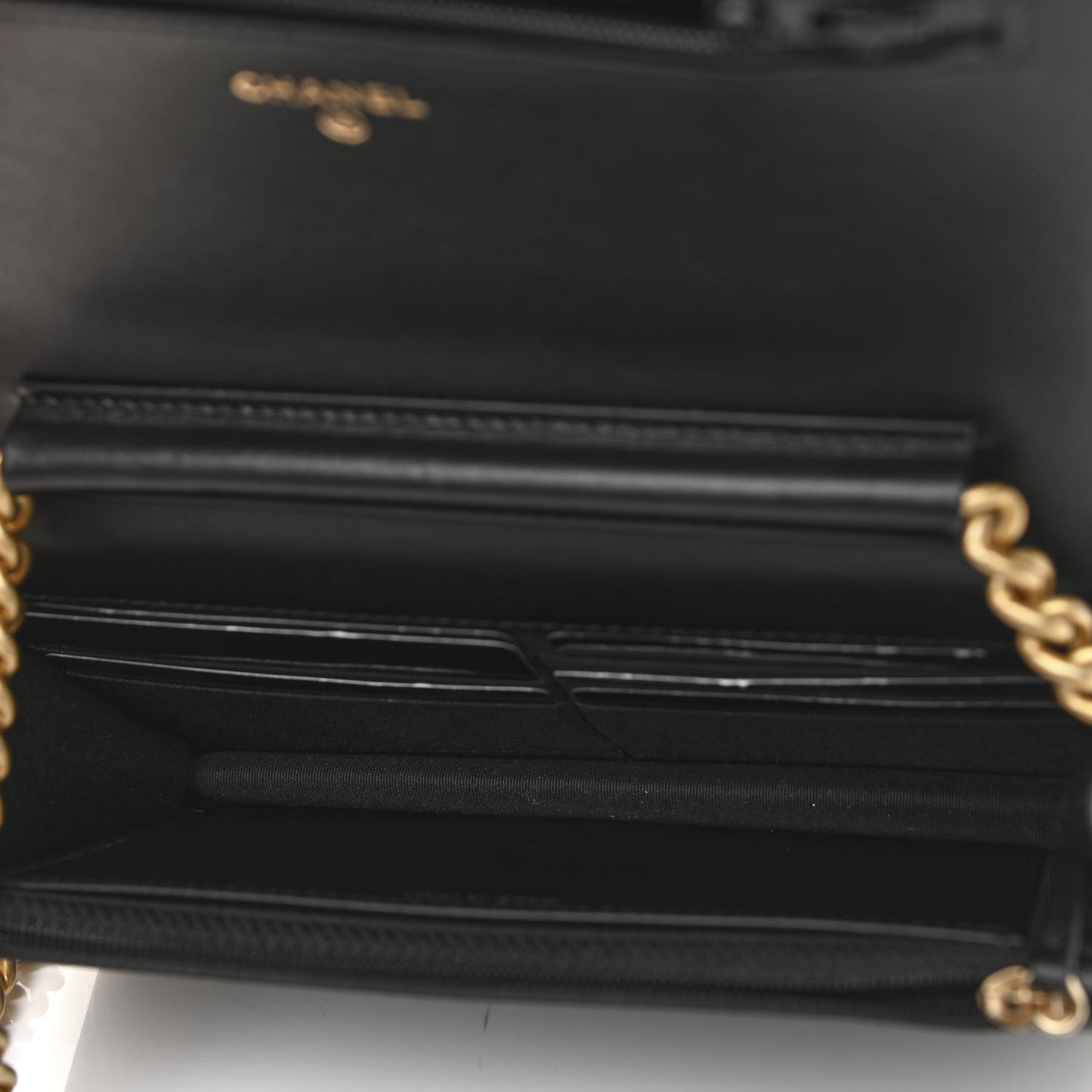 Caviar Quilted Boy Wallet On Chain WOC Black