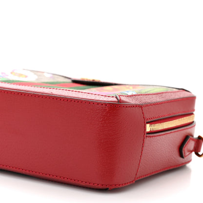 Gucci GG Supreme Monogram Flora Web Small Ophidia Top Handle Shoulder Bag Hibiscus Red 10 of 11