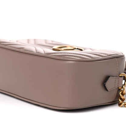 Gucci Calfskin Matelasse Small GG Marmont Chain Shoulder Bag Porcelain Rose 10 of 11