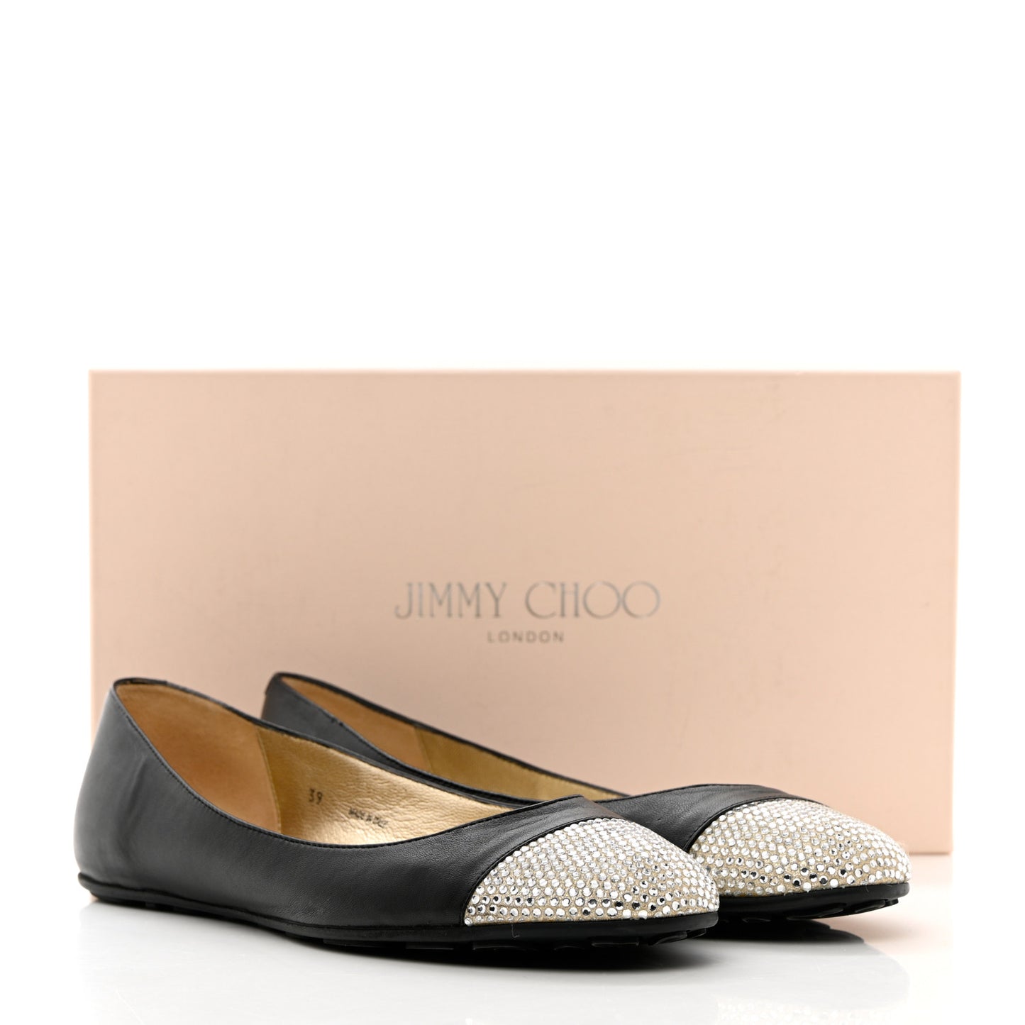Suede Crystal Weber Flats 39 Black