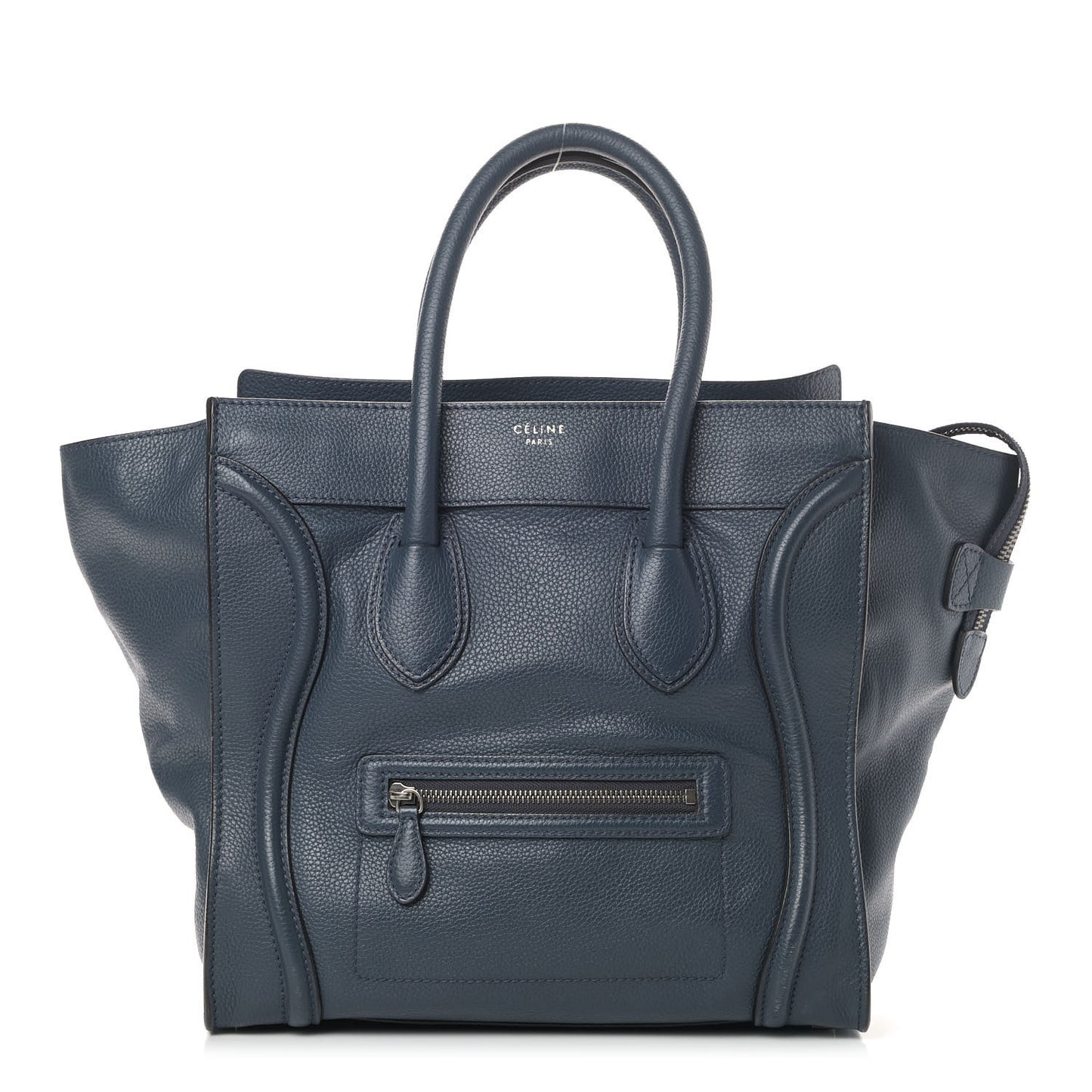 Drummed Calfskin Mini Luggage Blue