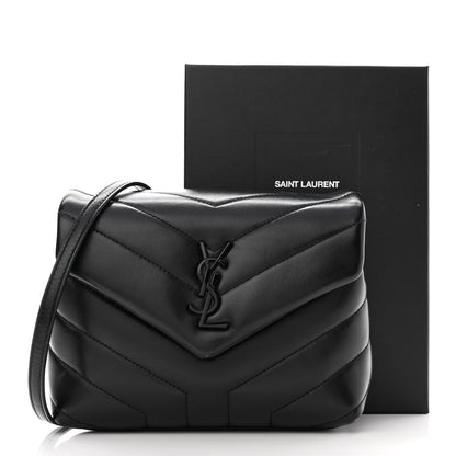 Saint Laurent Calfskin Y Quilted Monogram Toy Loulou Crossbody Bag Black 10 of 10