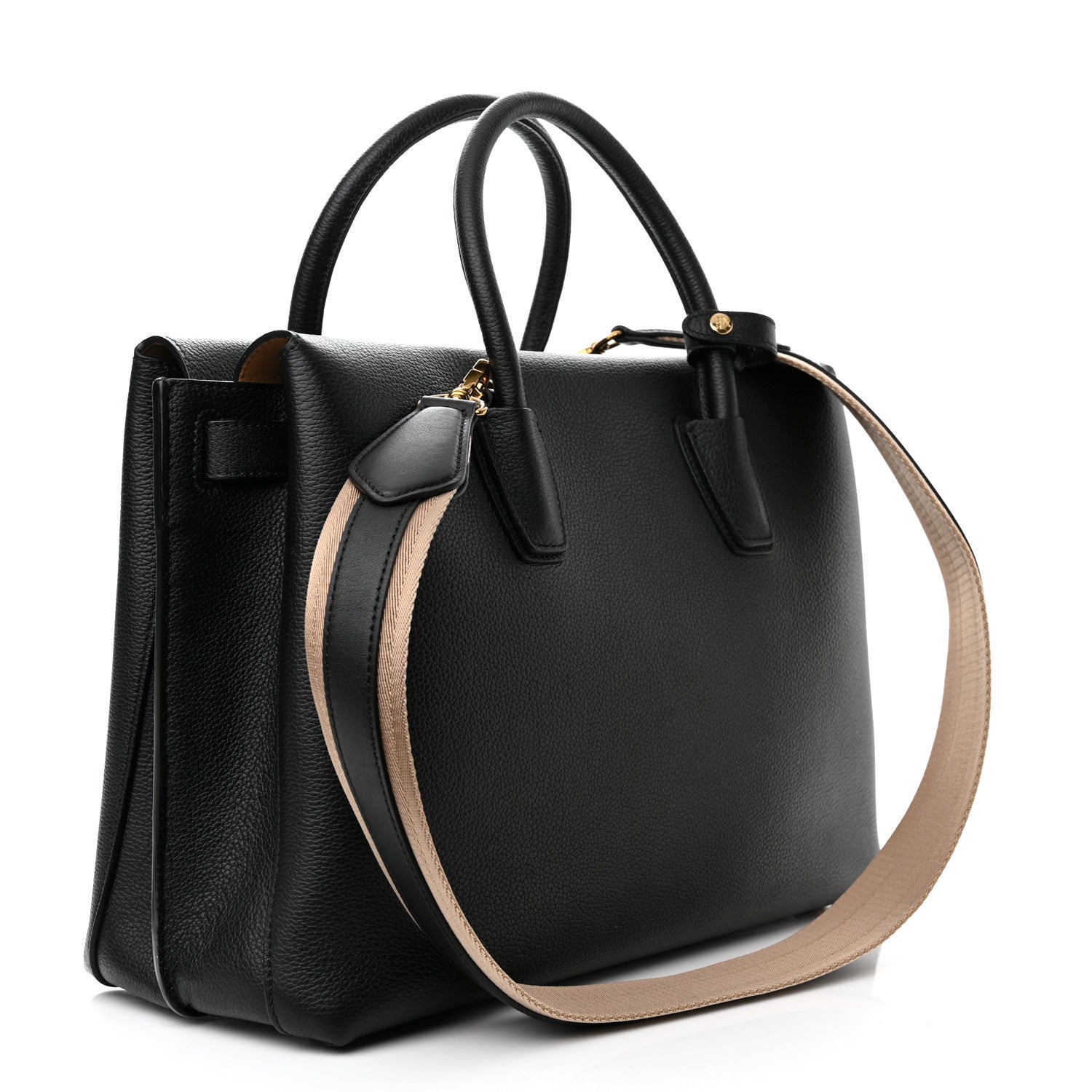 MCM Grained Calfskin Large Milla Tote Black 3 of 12