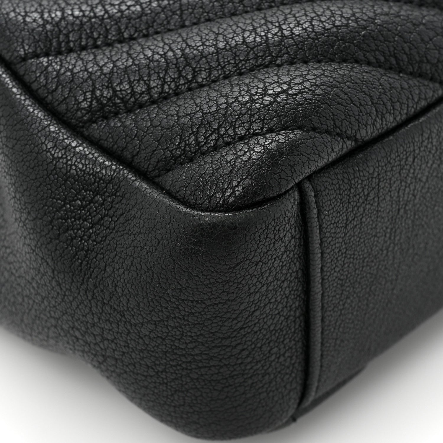 Saint Laurent Sheepskin Matelasse Chevron Monogram Medium College Bag Black 13 of 15