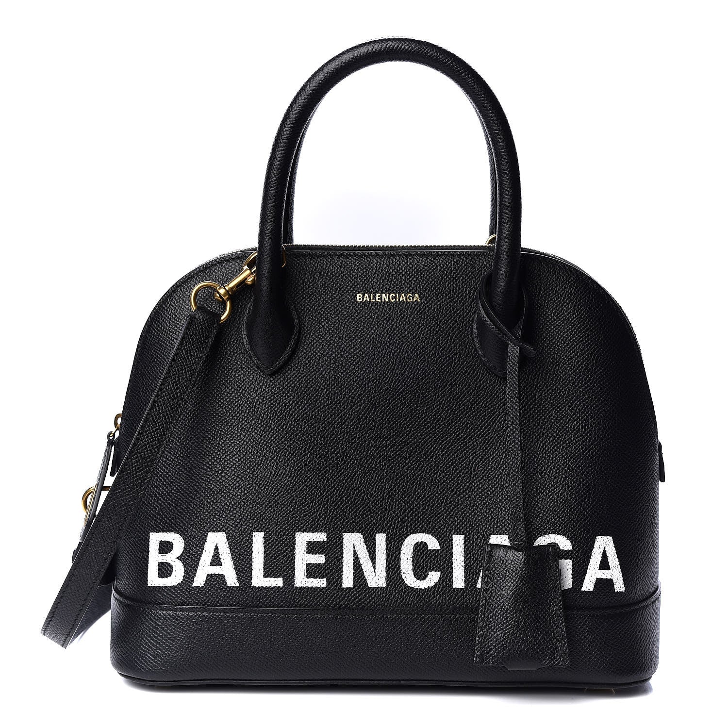 Balenciaga Signature Grained Calfskin Logo S Ville Top Handle Bag Black 1 of 10