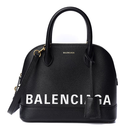 Balenciaga Signature Grained Calfskin Logo S Ville Top Handle Bag Black 1 of 10