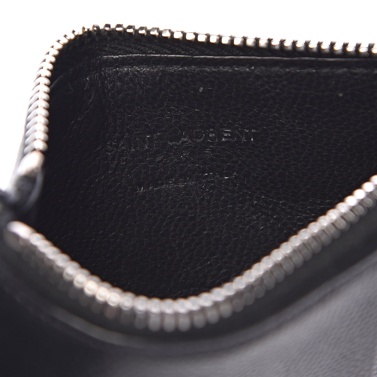 Saint Laurent Grained Calfskin 5 Fragments Zip Pouch Card Holder Black 6 of 7