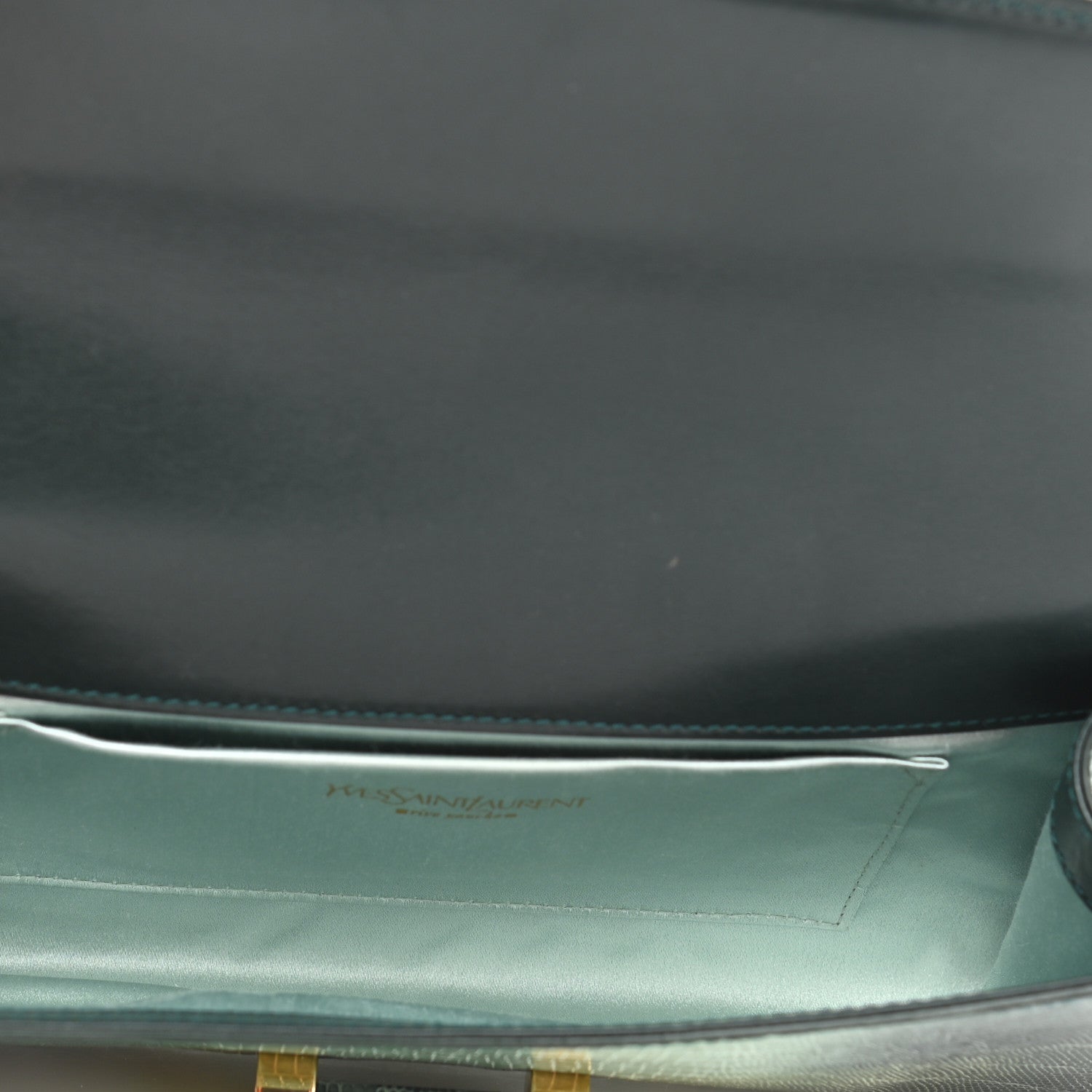 Saint Laurent Ombre Lizard Muse Clutch Green 5 of 7