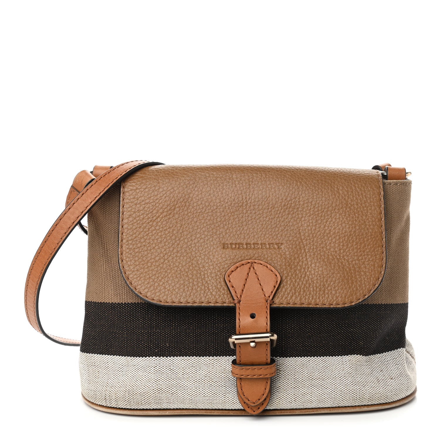 Burberry Canvas Mega Check Crossbody Brown 1 of 11