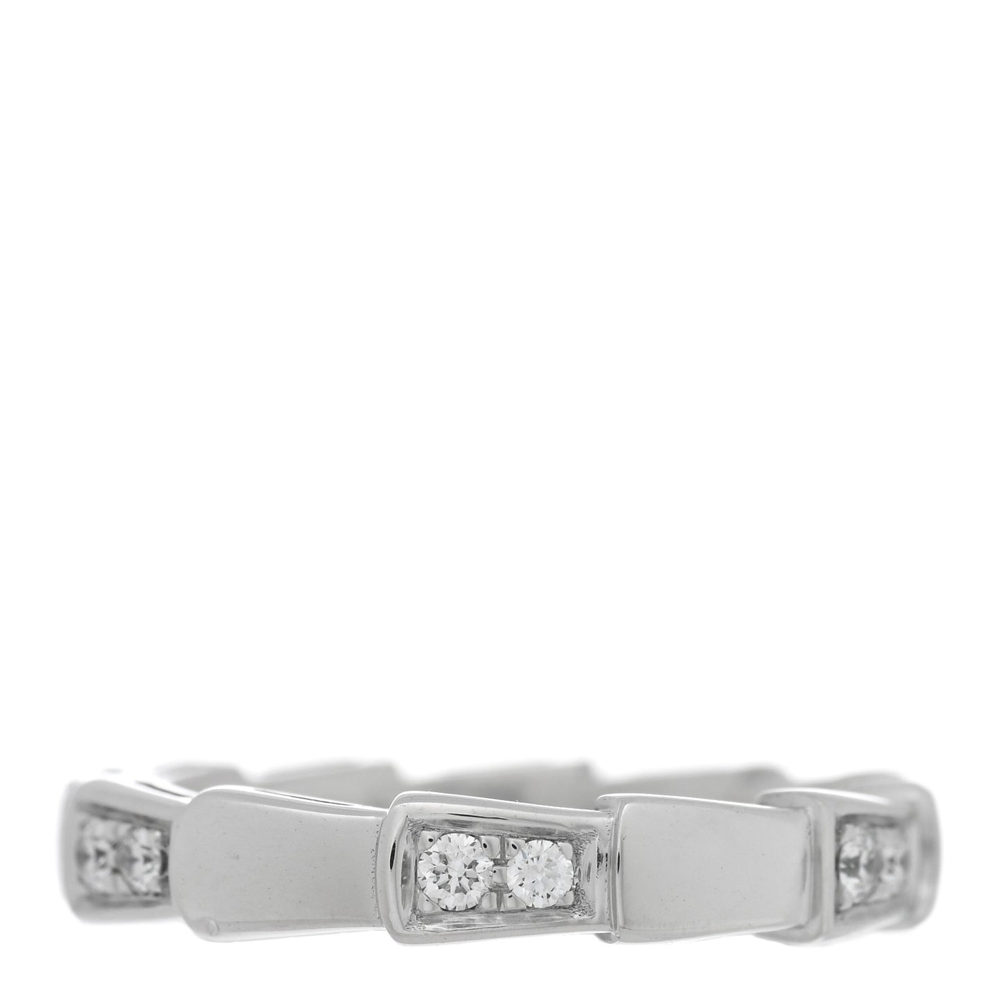 18K White Gold Diamond Serpenti Viper Band Ring 50 5.25