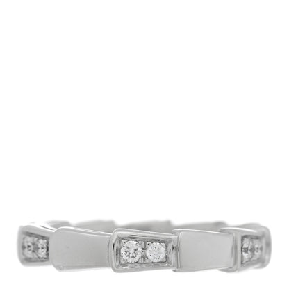 Bulgari 18K White Gold Diamond Serpenti Viper Band Ring 50 5.25 3 of 4
